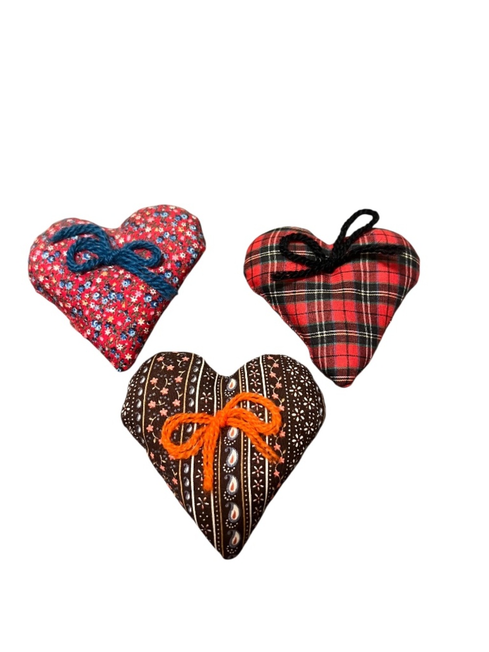 Set of 3 Cloth Fabric Hearts Rustic Bowl Filler Decor